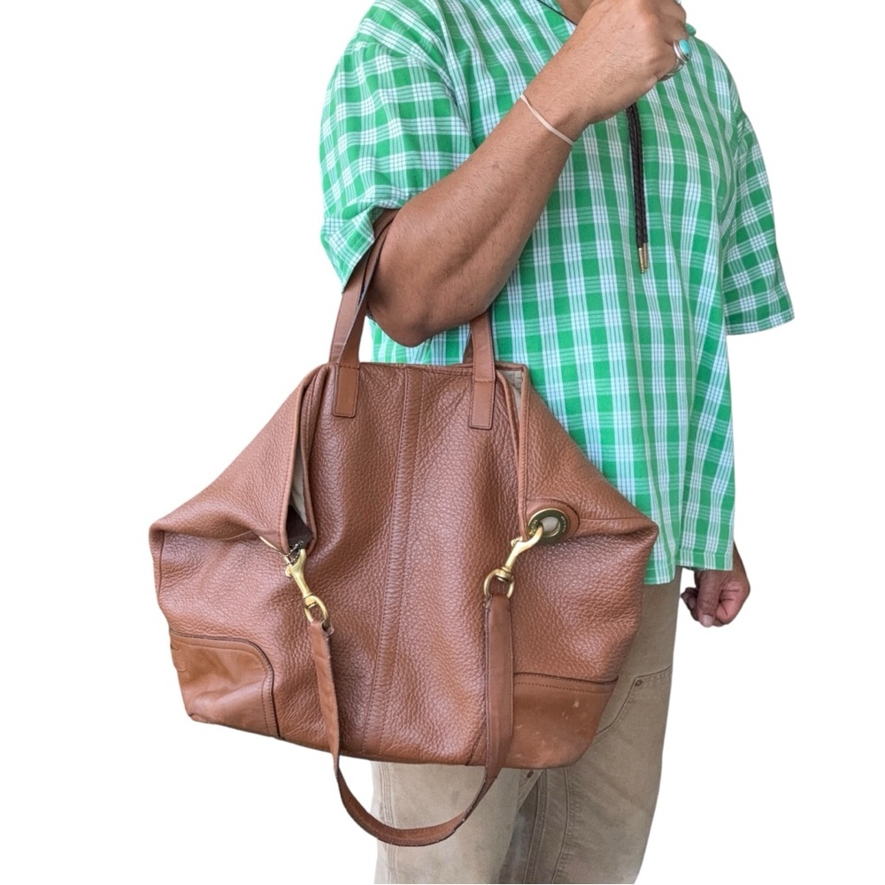 Brown Leather Men's Bag - Picture 3 of 13